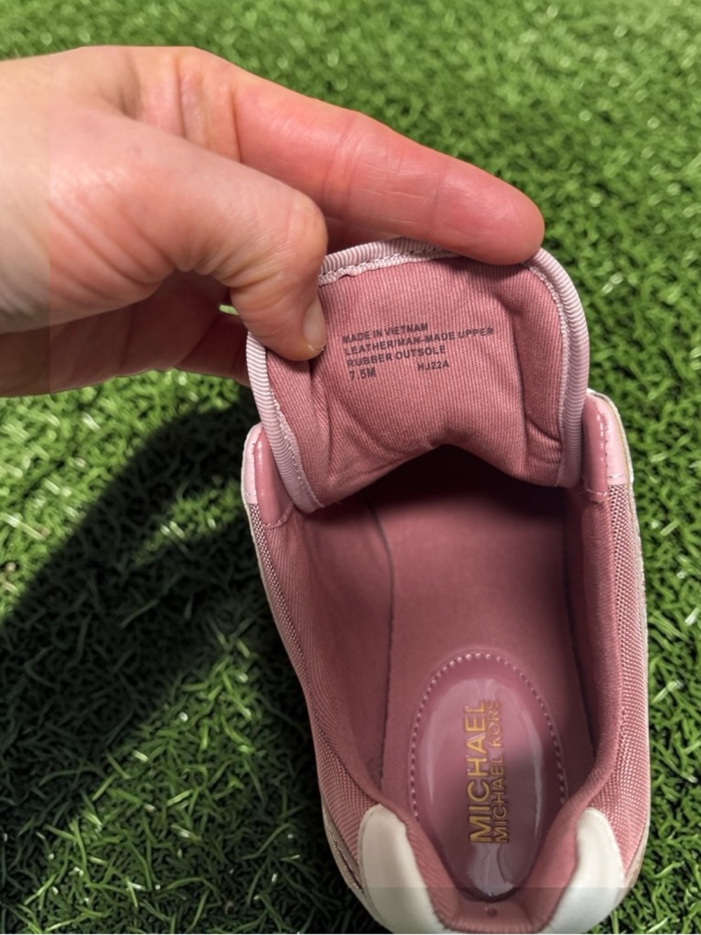 Michael Kors Pink Patterned Lace-Up Platform Sneakers - Picture 3 of 3